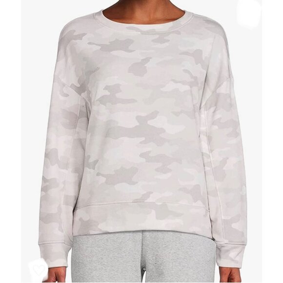 Secret Treasures Light Grey Heather Camo Sleep Lounge Top Sweater NEW- Medium - Picture 1 of 1